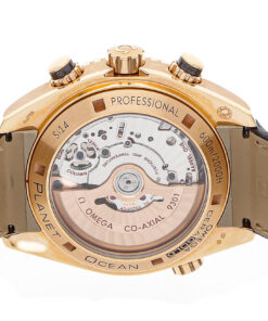 Rose Gold Fake Omega Seamaster Planet Ocean Chronograph 232.63.46.51.01.001 Dial Black